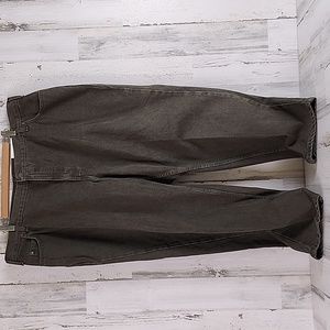 Lands' End olive khaki green cotton relaxed fit denim jeans Size 24W petite NEW